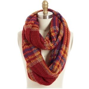 Plaid infinity scarf